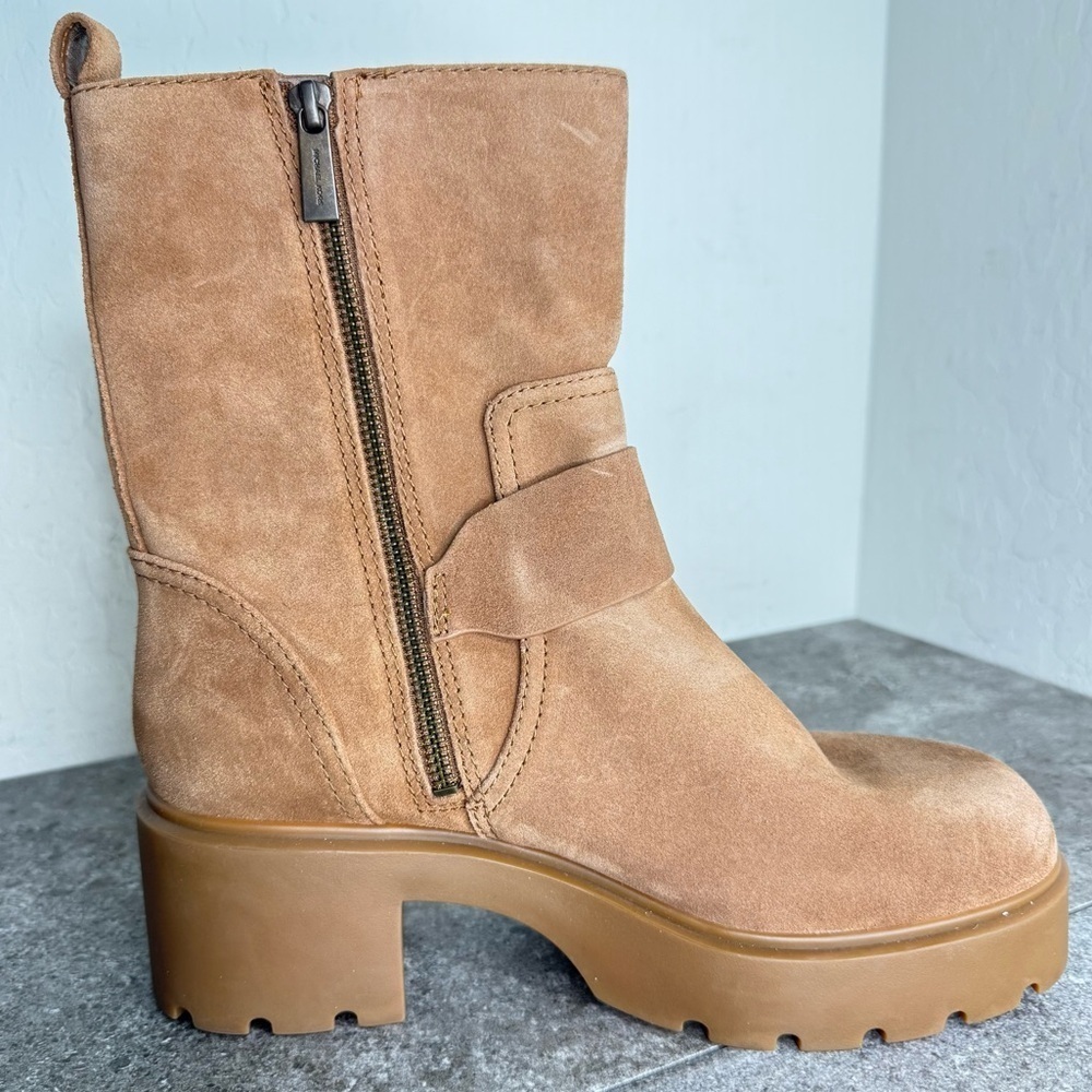 NEW Michael Michael Kors Perry Suede Leather Platform Moto Booties Size 9.5 - Picture 3 of 10